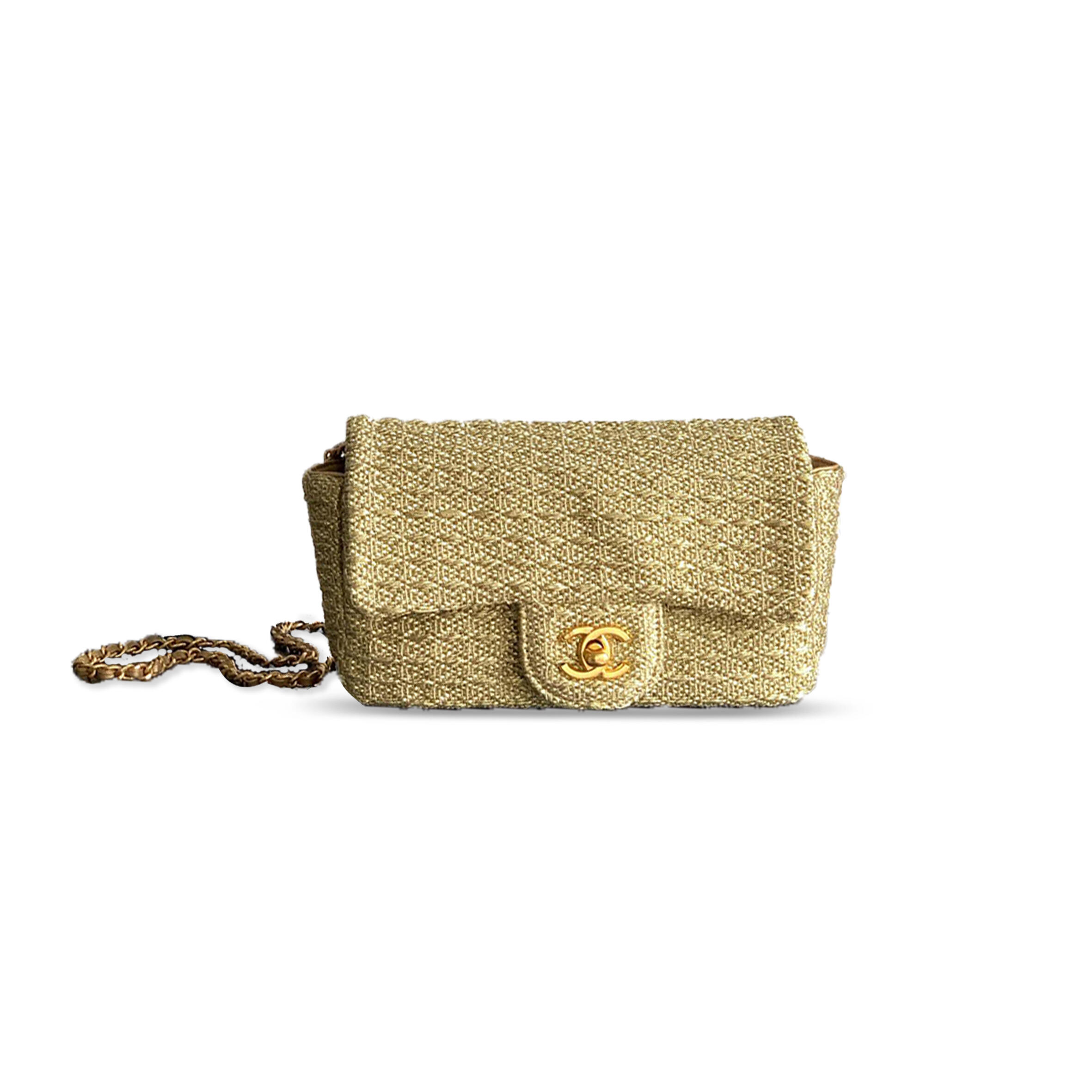 CHANEL MASTER CLASSIC FLAP BAG BRAIDED LUREX & SILVER-TONE METAL AS5279 (20.5*12.5*6cm)